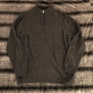 EUC SunRiver Zip-Neck Sweater with Cable Detail
